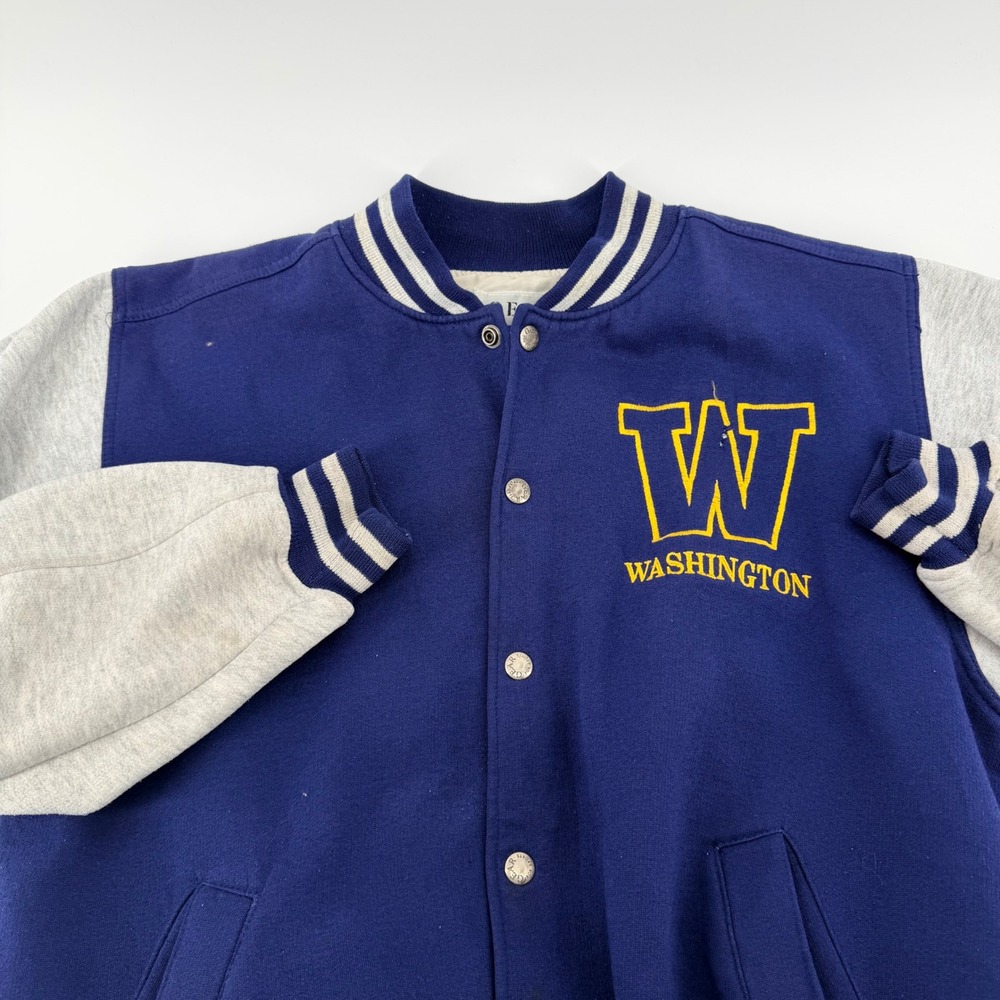 Gear For Sports Washington Huskies Varsity Bomber Jacket Purple Gray Mens M